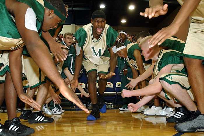 LeBron James wore the Nike LeBron 20 at St. Vincent-St. Mary's High School in Akron, Ohio.